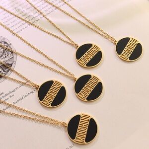 Gold and Black Pendant Necklace